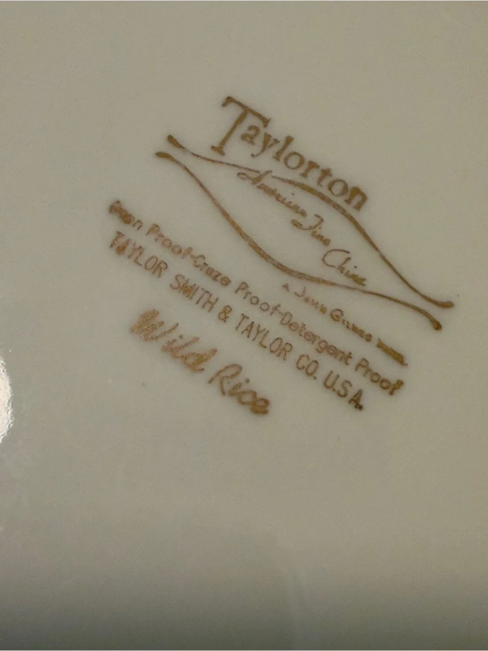 Taylor Smith Taylorton Wild Rice Atomic Serving Platter + 6 Bread Plates MCM